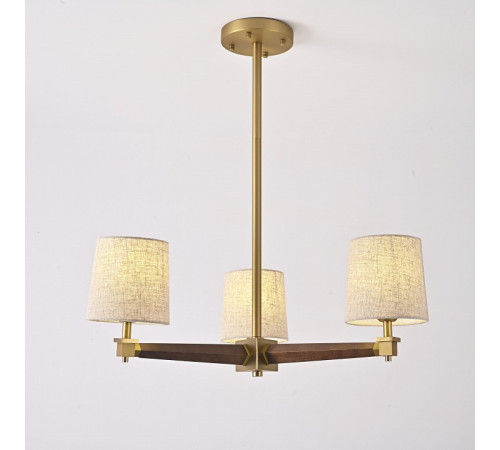 Люстра на штанге ImperiumLoft Jorgenson Beige/Dark wood STAVRA01