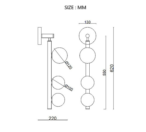 Бра Imperiumloft DOLL Gold DOLL01