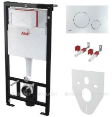 Комплект инсталляции 4 в 1 AlcaPlast AM101/1120-4:1 RU M671-0001 кнопка M671 хром