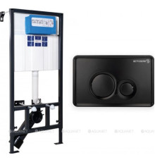 Комплект инсталляция Bettoserb Sava Fix Slim и клавиша смыва Morava черный матовый SET40006459