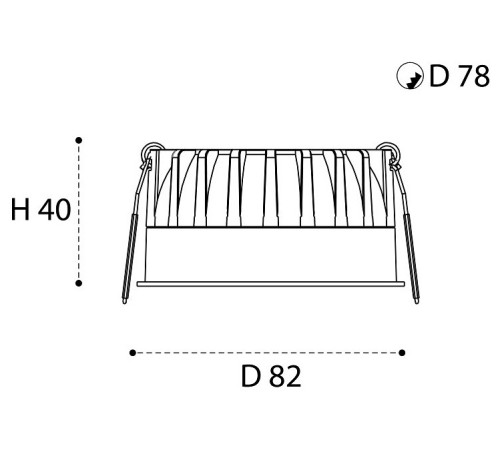 Встраиваемый светильник Italline IT08-8042 IT08-8042 black 3000K