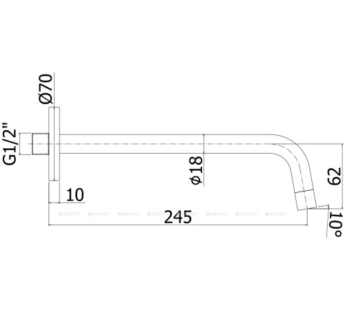 Излив из стены Paffoni ZBOC046HG круглый 248 мм золото