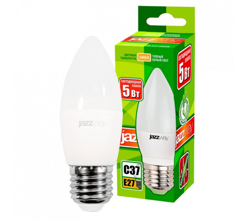 Лампа светодиодная Jazzway PLED-ECO-C37 5w E27 3000K