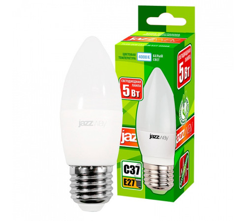 Лампа светодиодная Jazzway PLED-ECO-C37 5w E27 4000K