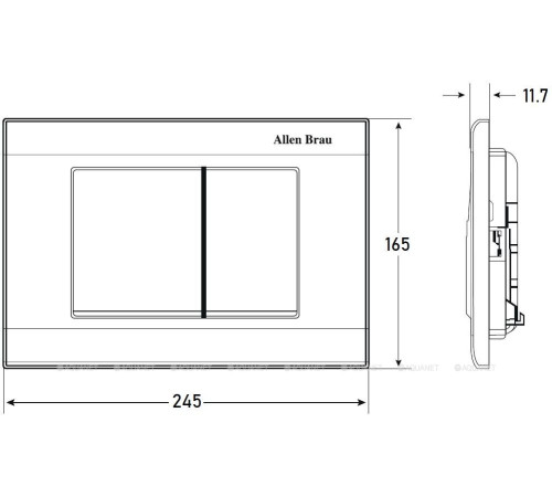 Кнопка смыва пневматическая Allen Brau Liberty ABS сатин 9.20002.MG