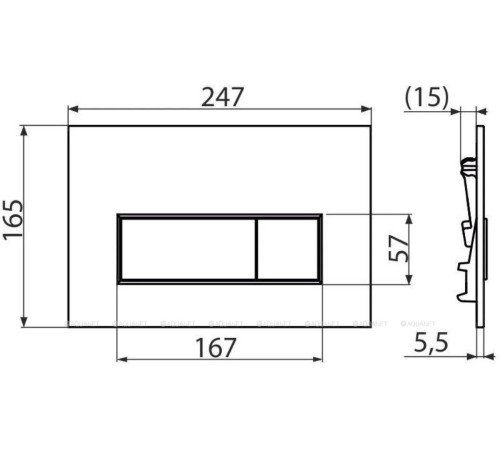 Кнопка смыва AlcaPlast черный матовый M578