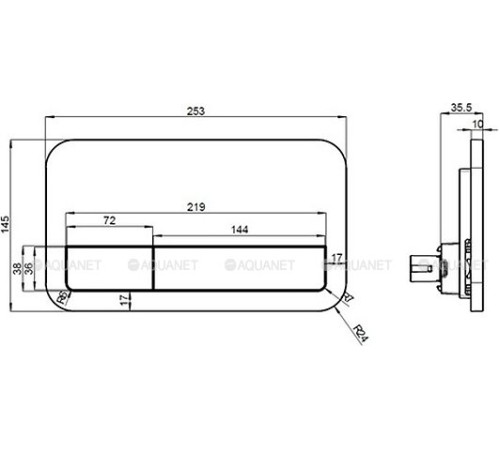Клавиша смыва Villeroy & Boch ViConnect хром 92249061