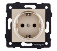 Розетка с заземлением, без рамки Kollinger  REA-002GD
