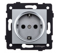 Розетка с заземлением, без рамки Kollinger  REA-002GY