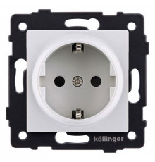 Розетка с заземлением, без рамки Kollinger  REA-002WH