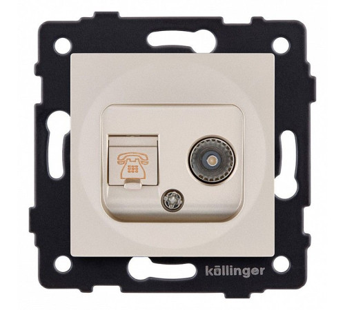 Розетка двойная RJ-11 и Ethernet RJ-45, без рамки Kollinger REA-013GD