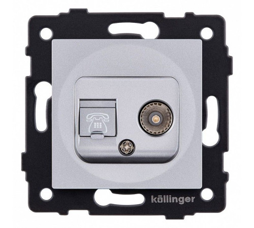 Розетка двойная RJ-11 и Ethernet RJ-45, без рамки Kollinger REA-013GY