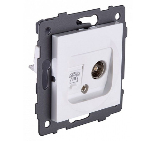 Розетка двойная RJ-11 и Ethernet RJ-45, без рамки Kollinger REA-013WH