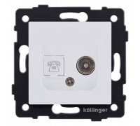 Розетка двойная RJ-11 и Ethernet RJ-45, без рамки Kollinger  REA-013WM