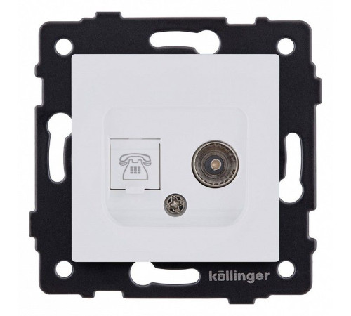 Розетка двойная RJ-11 и Ethernet RJ-45, без рамки Kollinger REA-013WM