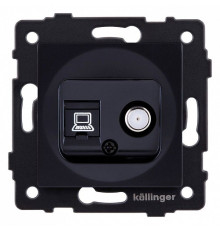 ТВ-розетка и SAT-розетка оконечная без рамки Kollinger  REA-014BK