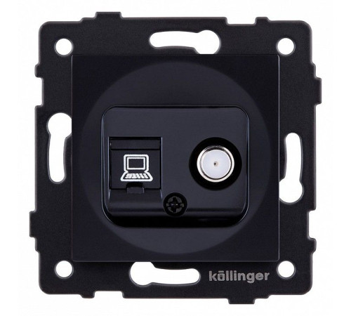ТВ-розетка и SAT-розетка оконечная без рамки Kollinger REA-014BK