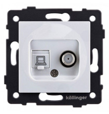 ТВ-розетка и SAT-розетка оконечная без рамки Kollinger  REA-022WH