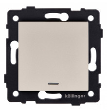 Выключатель одноклавишный с подсветкой без рамки Kollinger  REA-S-013GD