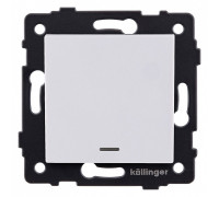 Выключатель одноклавишный с подсветкой без рамки Kollinger  REA-S-013WH