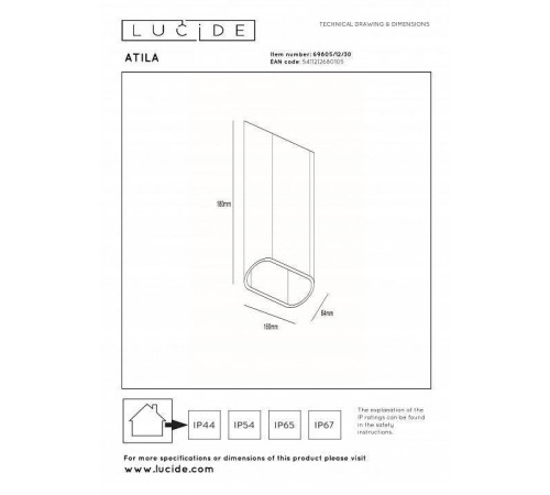Накладной светильник Lucide Atila 2767/12/31
