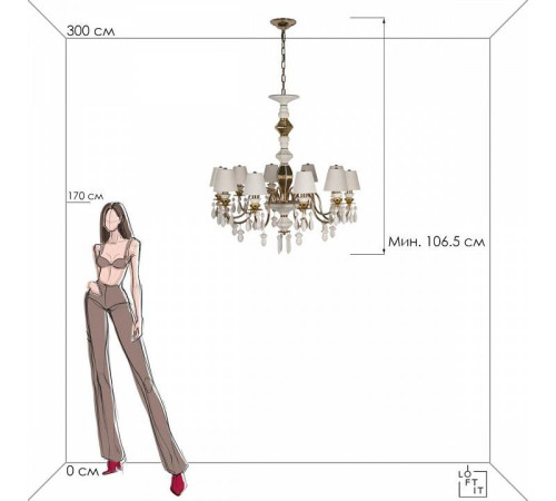 Подвесная люстра Loft it Grace 10203/10 White