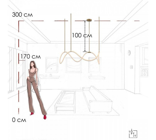 Подвесной светильник Loft it Thread 10388P/C Brass