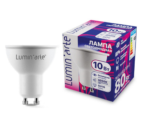 Лампа светодиодная Luminarte GU10 10Вт 4000K LSTD-PAR16-10W4KGU10