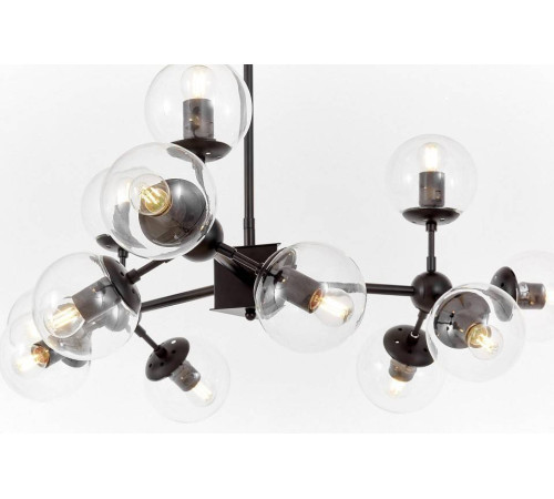 Люстра на штанге LUMINA DECO Zodiak LDP 160-12 BK+PR