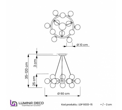 Подвесная люстра LUMINA DECO MARSIADA LDP 6033-25 FGD
