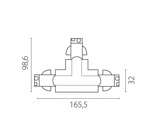 Токопровод T-образный правый Lightstar Quattro 504136-FRPSR