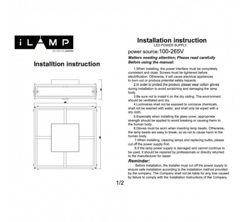 Подвесной светильник iLamp DICE 901X-4 CR