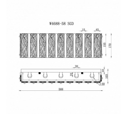 Накладной светильник iLamp Panorama W4688-58 SGD