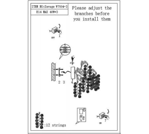 Накладной светильник iLamp Savage W7004-3 GD