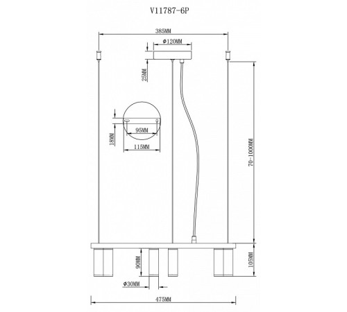 Подвесная люстра Moderli Sofina V11787-6P