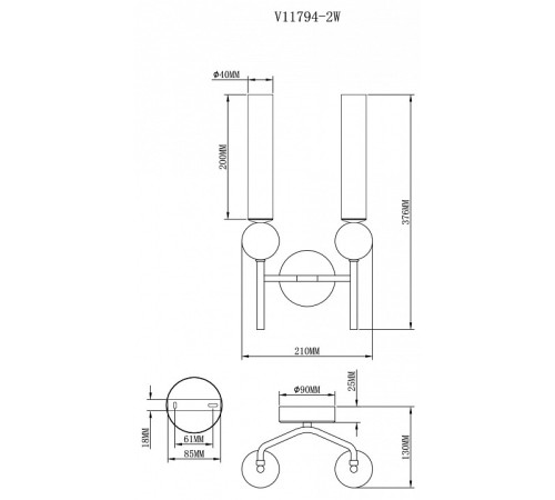 Бра Moderli Illis V11794-2W
