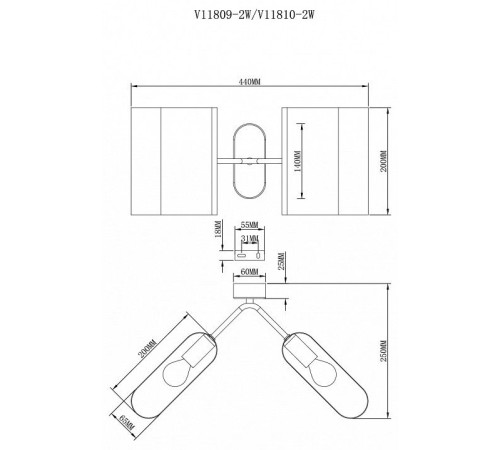 Бра Moderli Metalicana V11810-2W