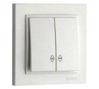 Выключатель проходной двухклавишный Mono Electric Despina 102-010023-111