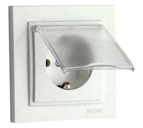 Розетка с заземлением с крышкой Mono Electric Despina 102-252521-118