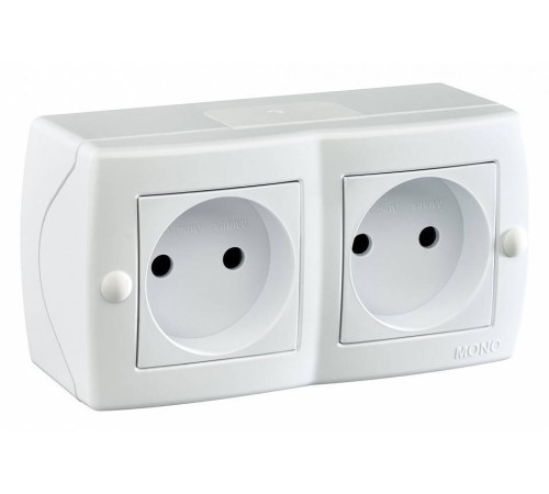 Блок с розетками без заземления Mono Electric Octans IP20 104-010106-121