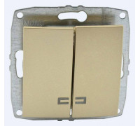 Выключатель двухклавишный с подсветкой без рамки Mono Electric Despina / Larissa 500-002225-103