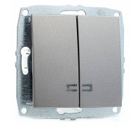 Выключатель двухклавишный с подсветкой без рамки Mono Electric Despina / Larissa 500-002425-103