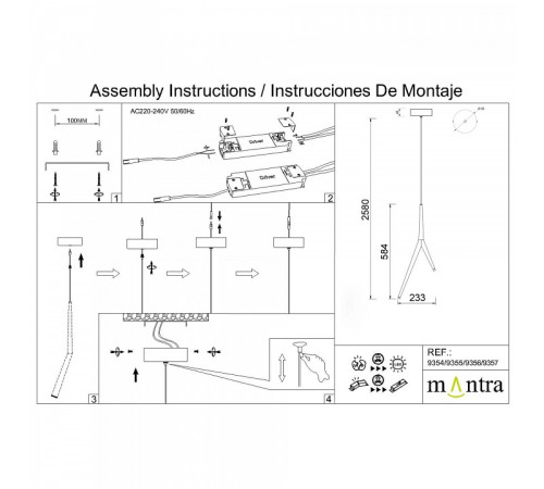 Подвесной светильник Mantra Arrecife 9357+9220 (1L)
