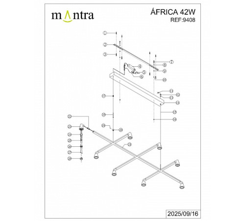 Подвесная люстра Mantra Africa 9408