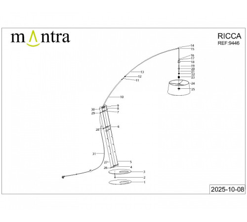 Торшер Mantra Ruti Ricca 9446+9447