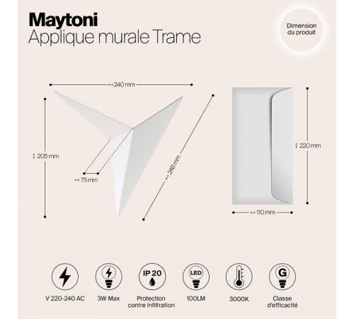 Накладной светильник Maytoni Trame C808WL-L3W