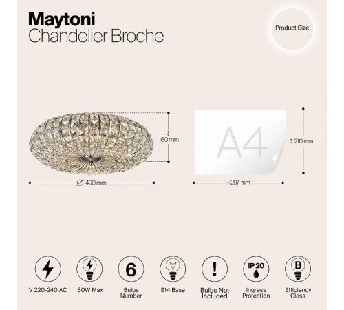Потолочный светильник Maytoni Broche DIA902-06-N