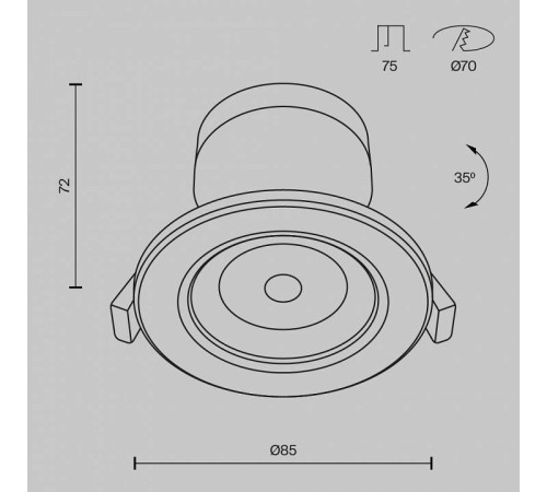 Встраиваемый светильник Maytoni Phill DL013-6-L9W