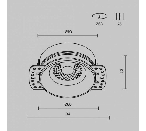 Встраиваемый светильник Maytoni Flint DL101-GU10-TRS-B