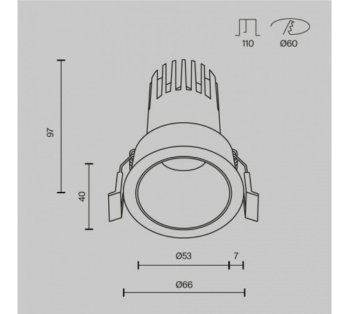 Встраиваемый светильник Maytoni DL116-10W-3K-B